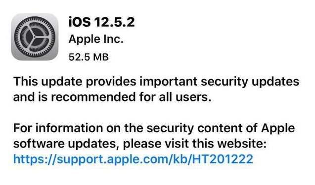 敦煌苹果手机维修分享iOS12.5.2发布，建议所有老苹果用户安装 